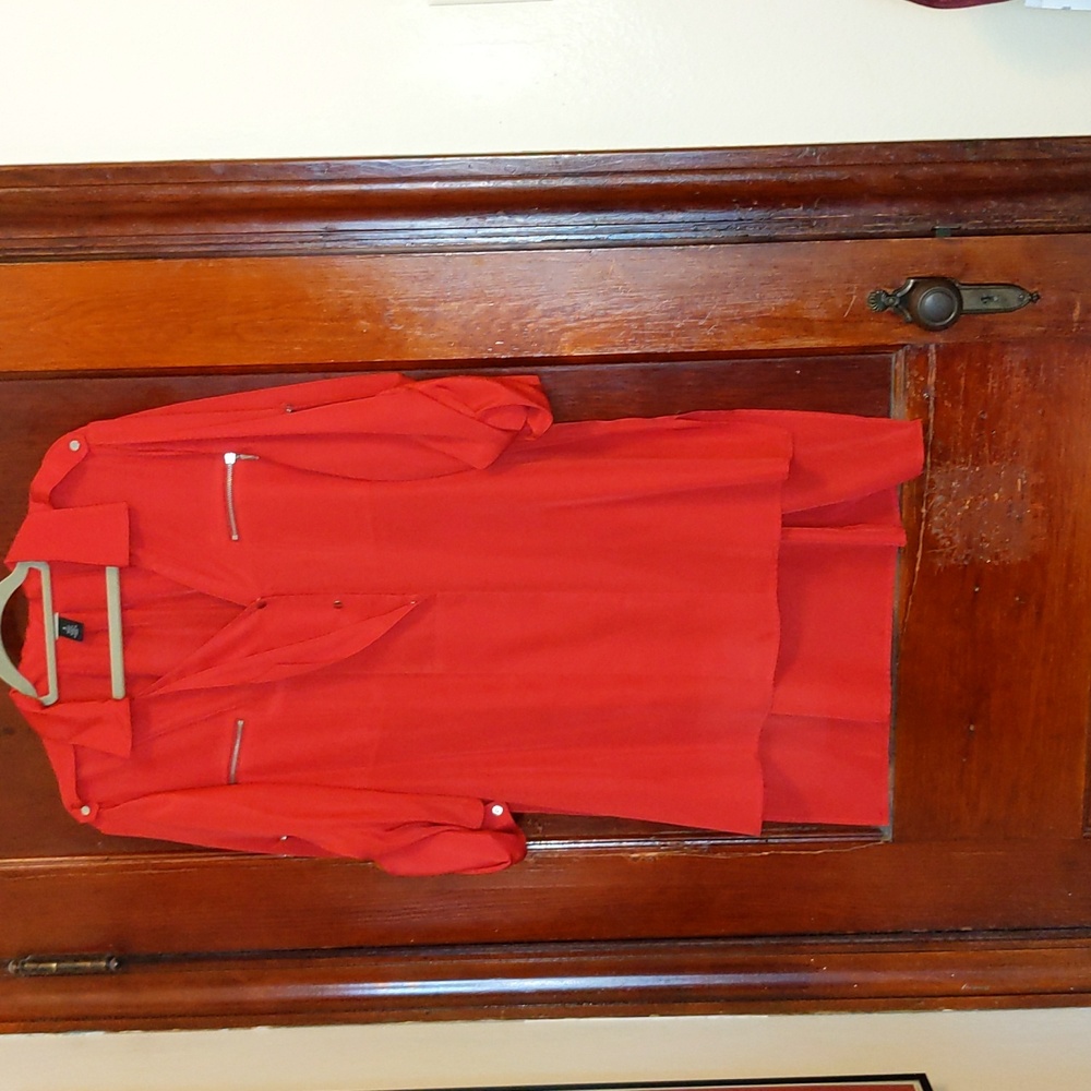 Chico's Black Label Size 3 or 16  Red Tunic blouse